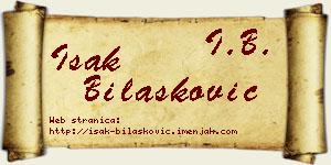 Isak Bilašković vizit kartica